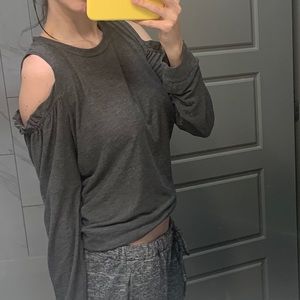 Cut-out shoulder sweater